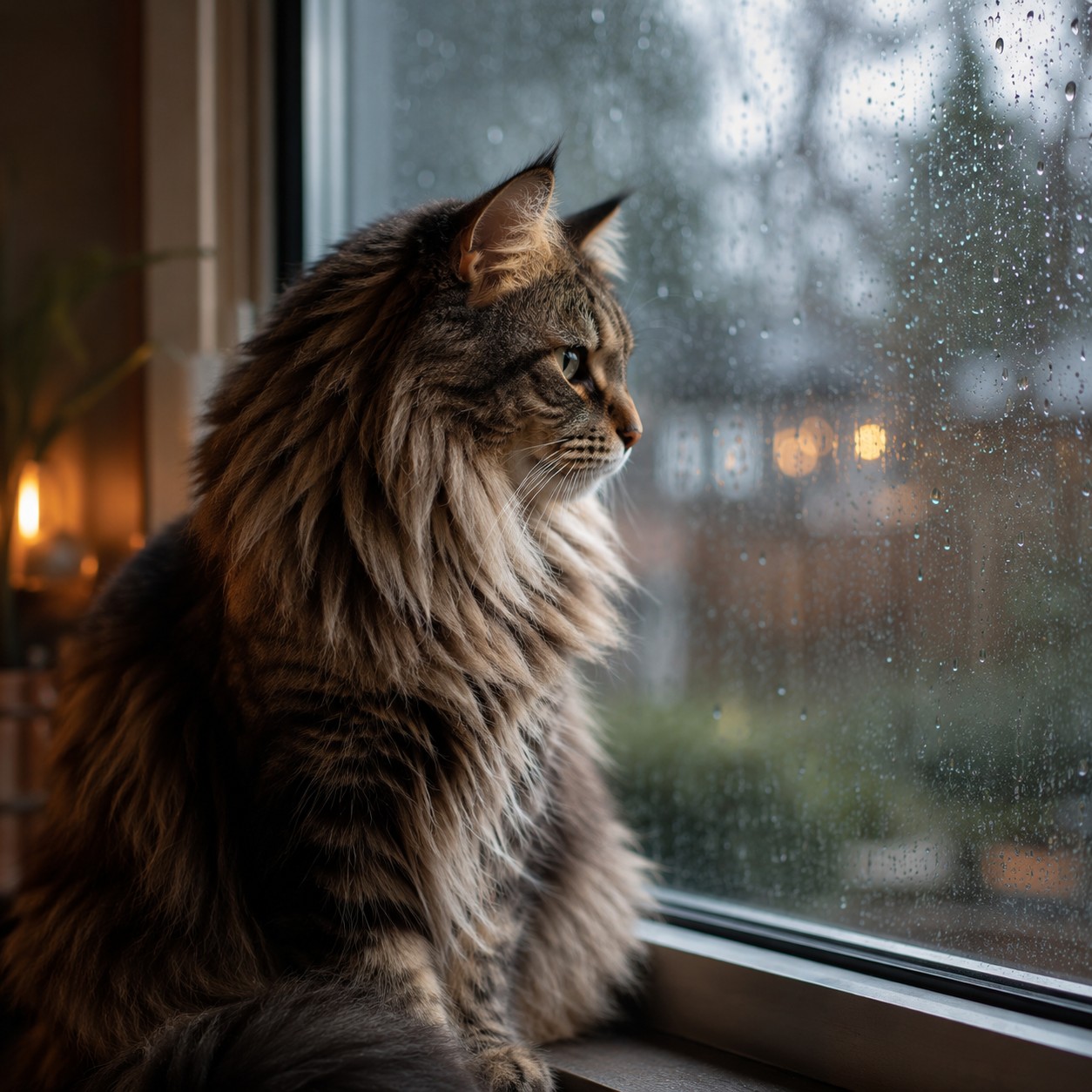 Cat sitting on a windowsill  پشیلە لە دیار پەنجەرە
