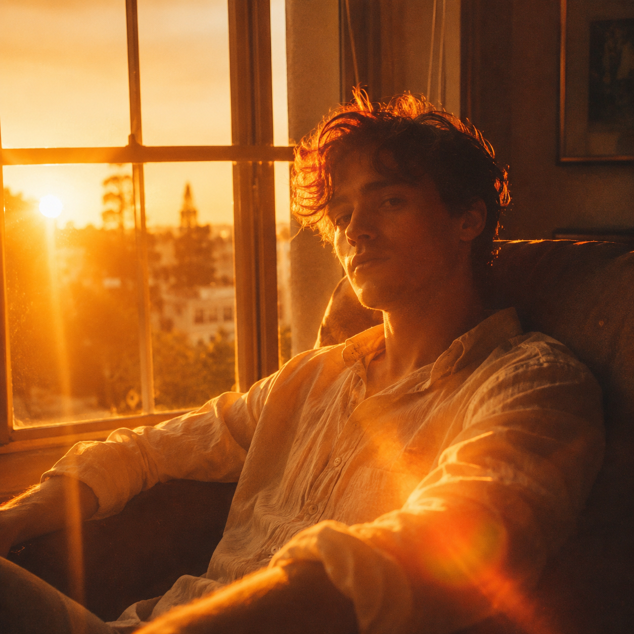 وێنەی خۆت ئەپلۆد بکە Golden hour glow by the window