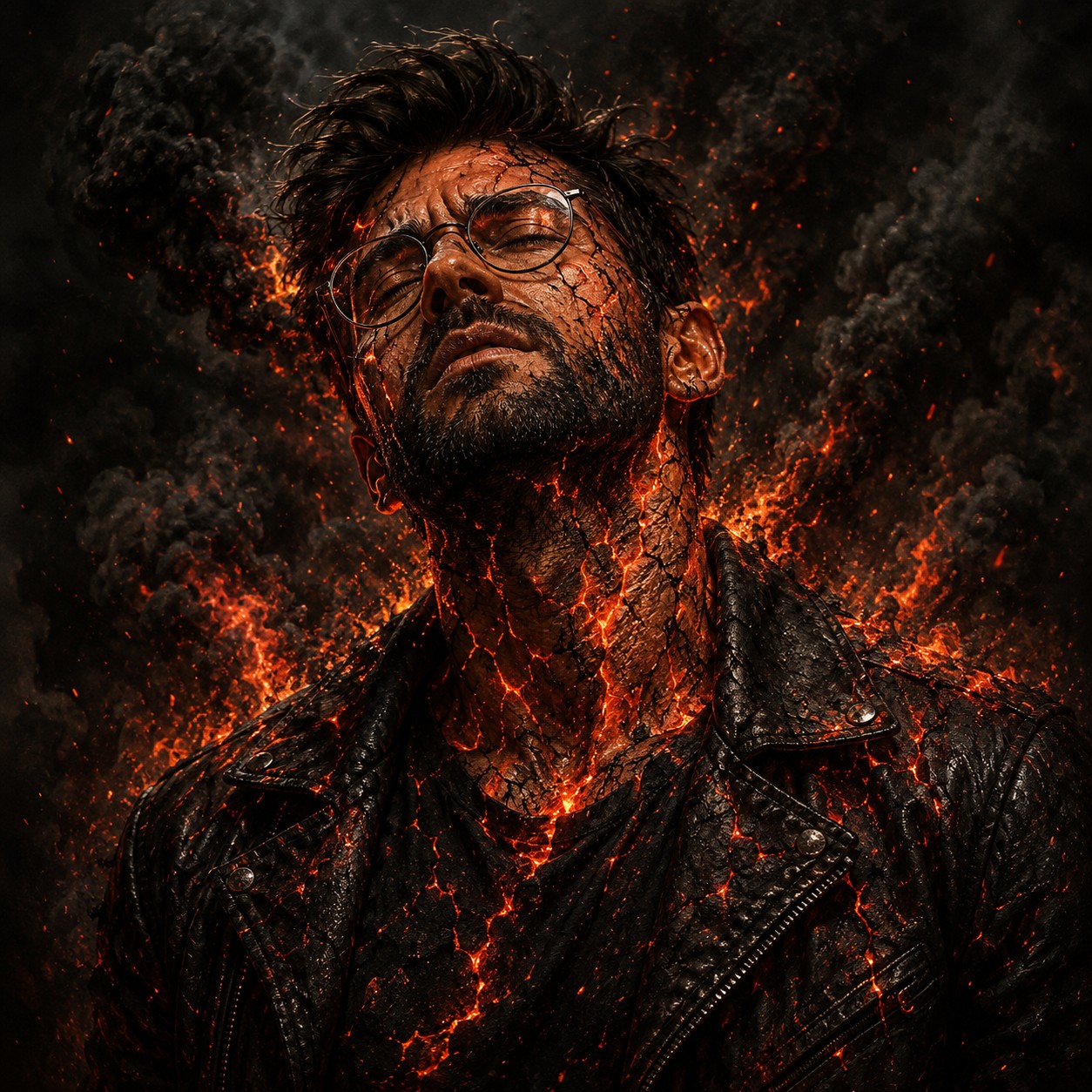 وێنەی خۆت ئەپلۆد بکە Fiery transformation in a smoky inferno