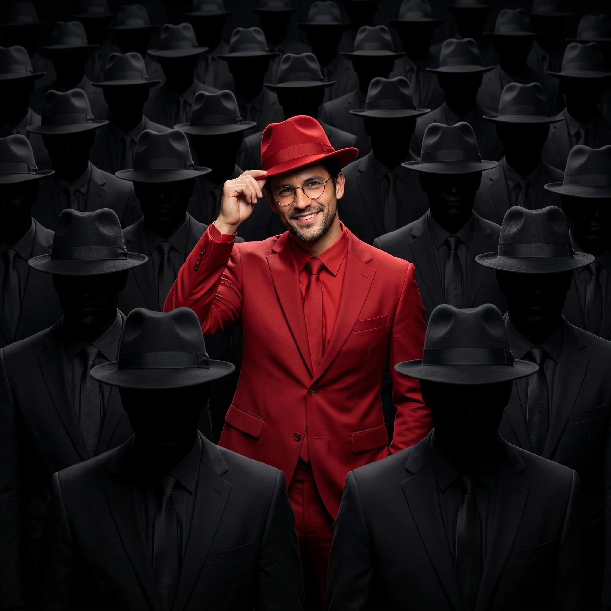 وێنەی خۆت ئەپلۆد بکە  monochrome red tailored suit