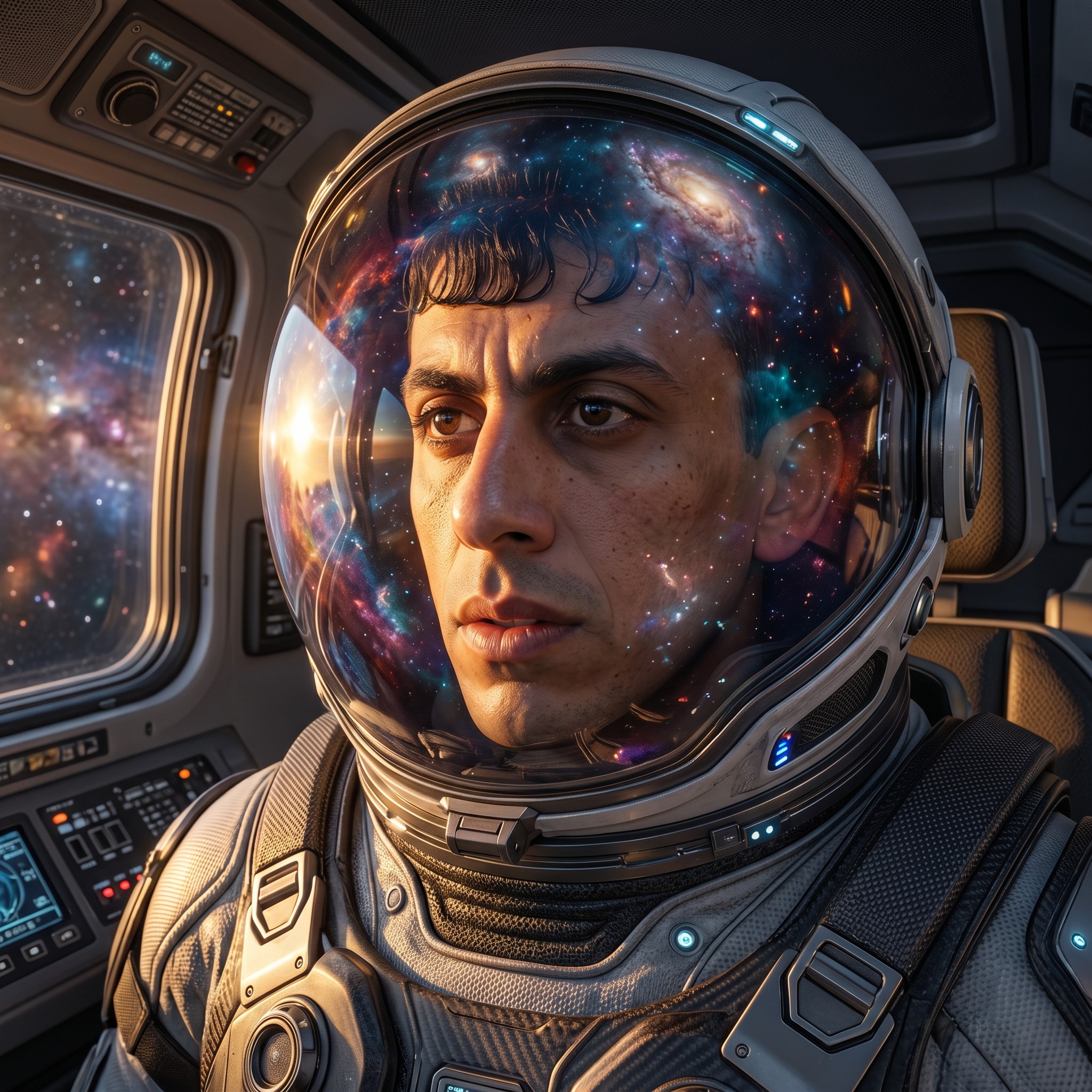 وێنەی خۆت ئەپلۆد بکە Portrait inside a futuristic spacesuit