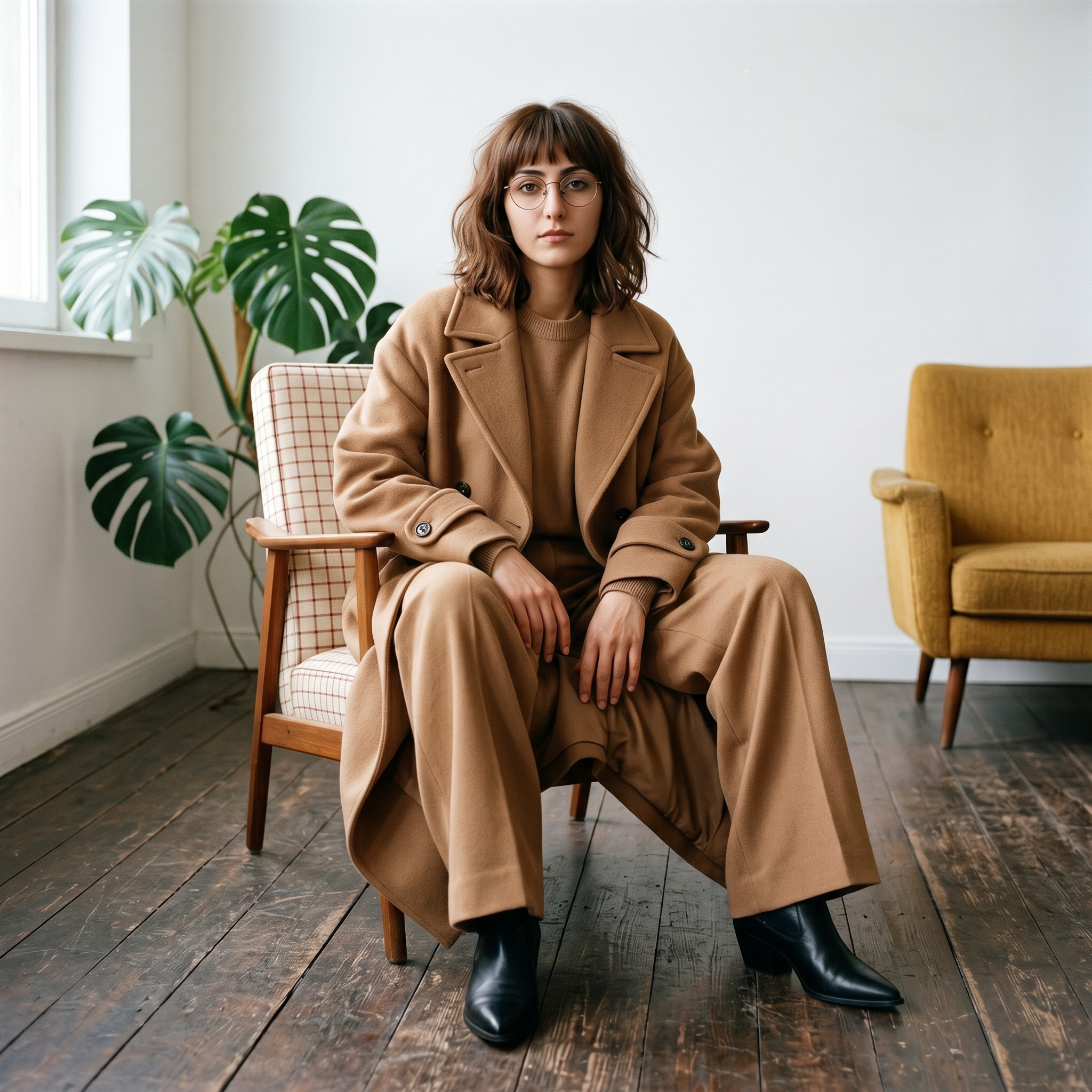 وێنەی خۆت ئەپلۆد بکە woman with tousled shoulder-length brown