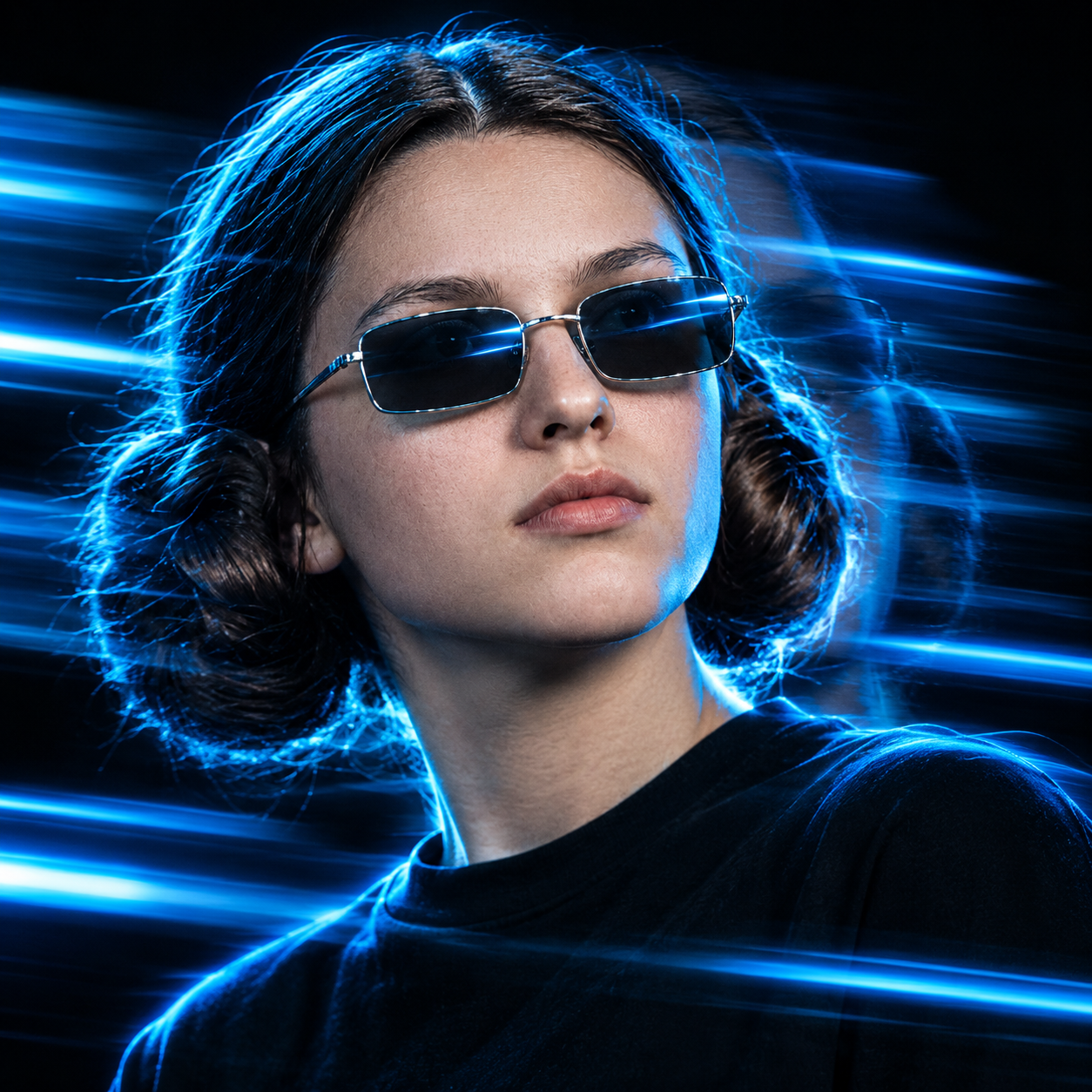 وێنەی خۆت ئەپلۆد بکە Intense cool cyan-blue