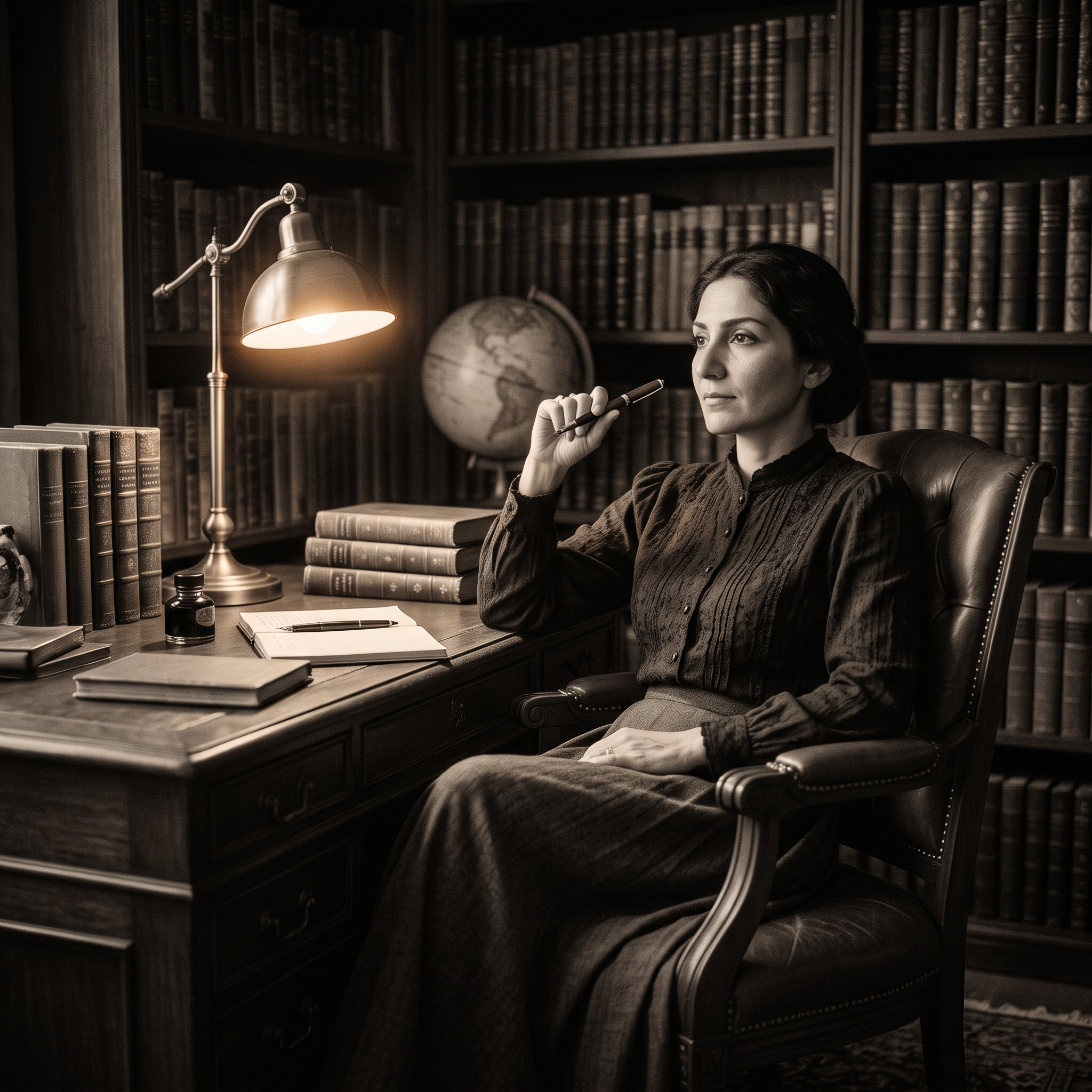 وێنەی خۆت ئەپلۆد بکە A warm, sepia-toned black and white