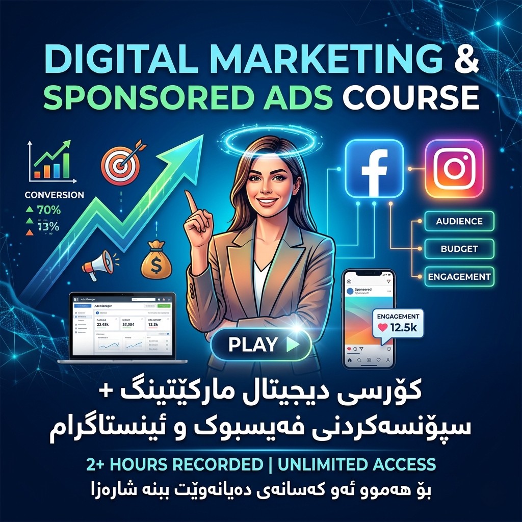 کۆرسی دیجیتال مارکێتینگ+ سپۆنسەکردنی فەیسبوک و ئینستاگرام